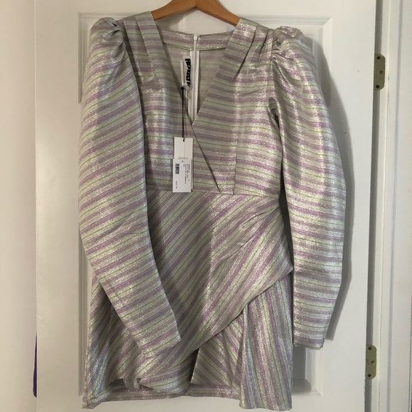 Intermix Rotate wrap metallic mini dress 12 - Picture 5 of 5